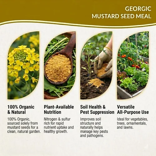 Vista 5 de Polvo de pastel de aceite de mostaza, fertilizante natural multiusos para flores, verduras, hierbas, árboles frutales y plantas, alimentos naturales