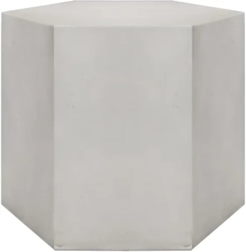 Vista 7 de COSIEST Mesa de Acento de Concreto, Mesa Lateral Hexagonal para Patio 14.5''Ancho x 12''Alto, Diseño Modular Mesa Terminal Interior Exterior, Gris