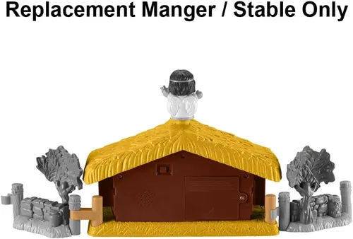 Vista 3 de Pieza de repuesto para el juego de pesebre Fisher-Price Little People – HMX70 ~ Manger/Stable ~ Reproduce música cuando se presiona y la estrella se