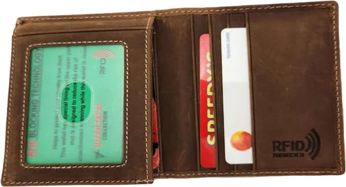 Vista 8 de Cartera de piel con RFID plegable en L para hombre, tarjetero y triple textura de serpiente (J700LF, marrón rústico), Marrón Rústico J700, L-pliegue