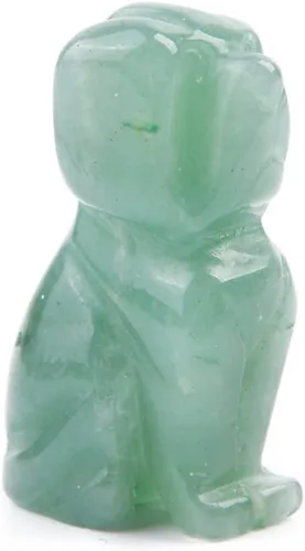 Vista 5 de YGLINE Figura de animales de cristal tallada para perro, escultura de estatua de cachorro, decoración para el hogar Jaspe dálmata