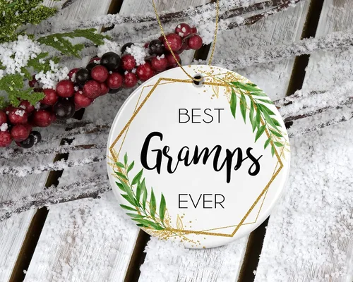 Vista 2 de Adorno de Navidad de Gramps – Adorno de Navidad para abuelos de sobrina – Regalos de abuelos para sobrinos – Los mejores abuelos jamás impresos