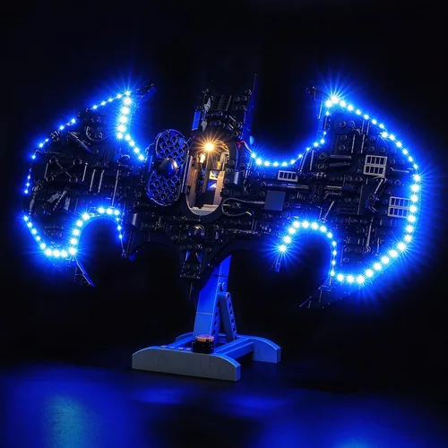 Vista 3 de Iluminación LED compatible con el logotipo de Batman LEGO 76330, solo luces, kit de luz compatible con LEGO 76330, no incluye