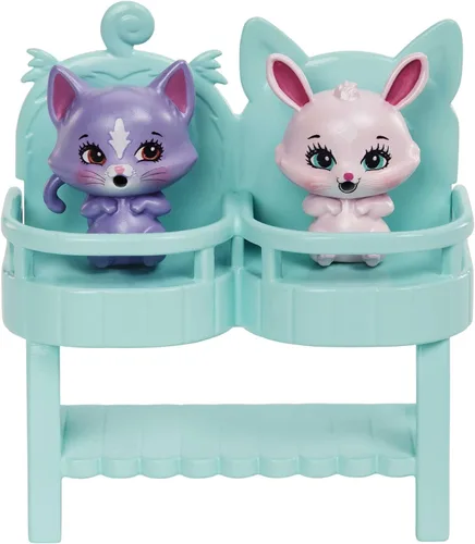 Vista 4 de Enchantimals Muñeca y accesorios, juego de la guardería, muñeca Starley Stork, gorila y 4 figuras de animales Baby Bestie, cuna y más, mejores