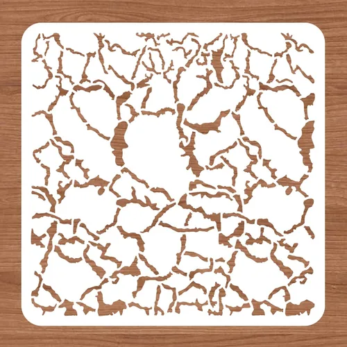 Vista 3 de BENECREAT Plantillas de dibujo de grietas, plantillas de pintura de textura irregular de grietas de 12 x 12 pulgadas para hacer tarjetas de álbumes