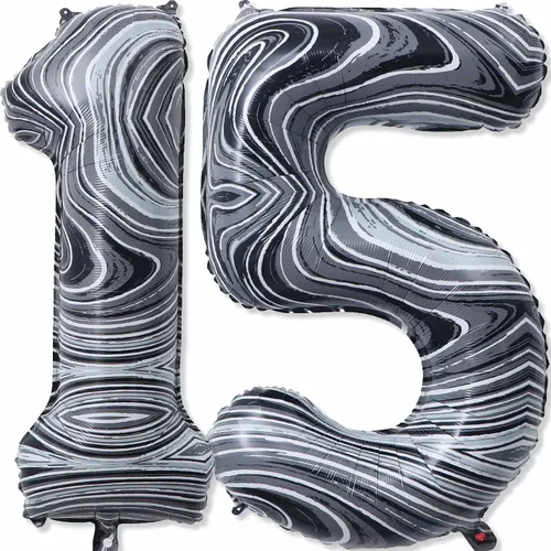 Vista 11 de Globos gigantes de papel de aluminio de mármol negro de 40 pulgadas, globos gigantes de helio número 10 para niños y niñas, decoraciones