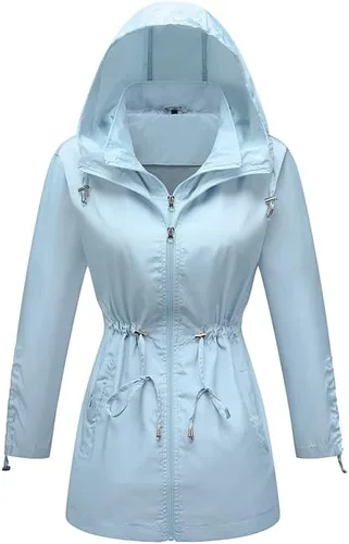 Vista 2 de Chaqueta impermeable para mujer, impermeable, ligera, plegable, con capucha, impermeable, rompevientos de viaje, en una bolsa de lunares