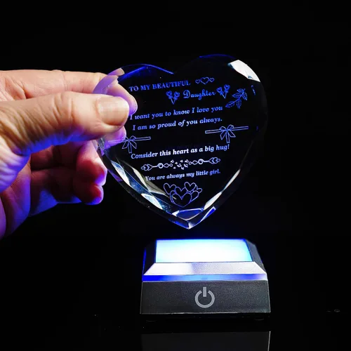 Vista 8 de Base de luz LED de 2,6 pulgadas para el soporte de exhibición de arte de acrílico de cristal RGB Fits flat bottom crystal acrylic and resin art
