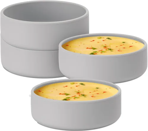 Vista 22 de Sartén para huevos con tapa, paquete de 3 moldes cuadrados de silicona para huevos, recipiente cuadrado antiadherente de 3 pulgadas para huevos