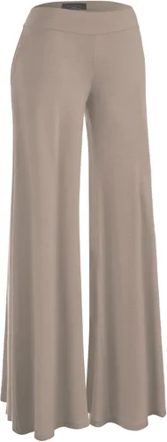Vista 48 de Made By Johnny Pantalones palazzo elásticos de pierna ancha para mujer, lisos, casuales, cómodos