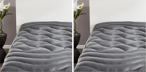 Vista 11 de SLEEP ZONE - Cubrecolchón refrescante, funda de colchón fresca, protector acolchado con zonas, transpirable y lavable, bolsillo profundo de 8-21