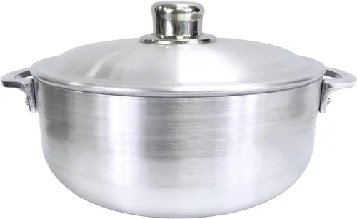 Vista 12 de Uniware Caldero de aluminio de calibre pesado con tapa de aluminio, plata, pequeño