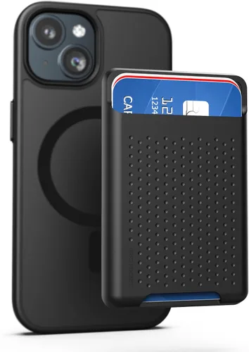 Vista 8 de ENCASED MAG - Juego de cartera, diseñado para iPhone 15 con tarjetero - Diseño magnético extraíble, negro mate (compatible con MagSafe)