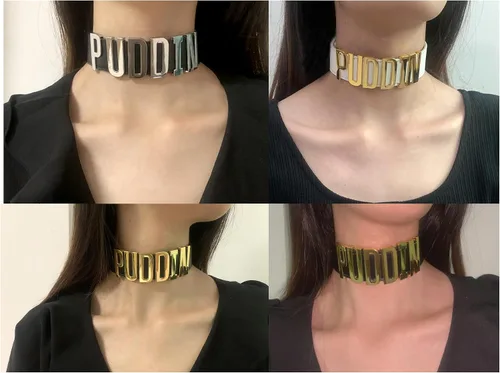 Vista 2 de LAKIYOYO Puddin Choker Necklace Rivets bracelet for Women Leather Choker Necklace for Women Halloween Cosplay Costume Jewelry Set