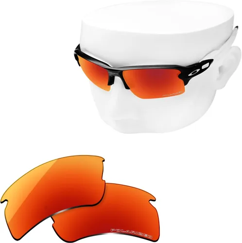 Vista 2 de OOWLIT Lentes de repuesto compatibles con Oakley Flak 2.0 XL Sunglass Fire Combine8 Polarizadas