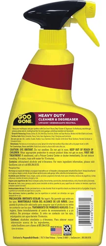 Vista 2 de Goo Gone Spray limpiador y desengrasante resistente con toalla de limpieza de microfibra, corta a través de grasa, aceite y mugre resistentes, 32