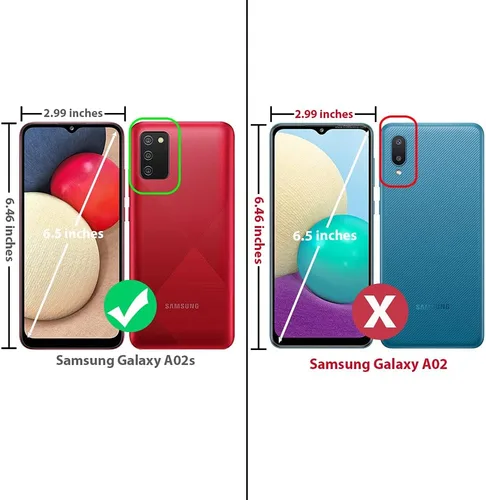 Vista 2 de TJS Funda compatible con Samsung Galaxy A02S, con protector de pantalla de vidrio templado, anillo de metal, soporte magnético, tono brillante