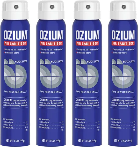 Vista 14 de Ozium Desinfectante de aire y eliminador de olores de 3.5 onzas para hogares, automóviles, oficinas y más, aroma a negro carbón, paquete de 2