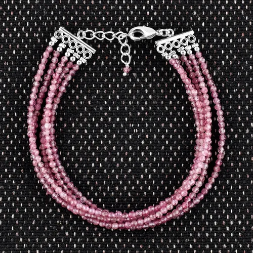 Vista 17 de YANARA Gemstone Bracelets For Women Birthstone, Natural Gemstone Layered Micro-Beads, Dainty Handmade Jewelry Chakra Energy Healing Crystals Silver