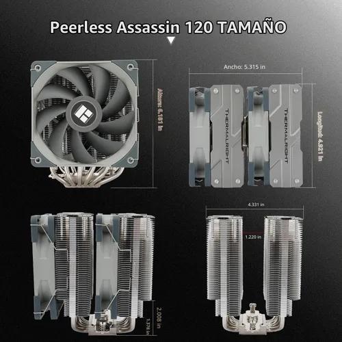 Vista 5 de Thermalright Peerless Assassin 120 - Enfriador de aire para CPU PA120