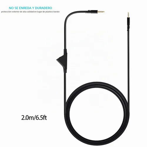Vista 4 de Cable de repuesto para auriculares de juego Astro A40/A40TR/A10, cable auxiliar con control de volumen de 2,0 m 6,5 pies compatible con Xbox-One PC