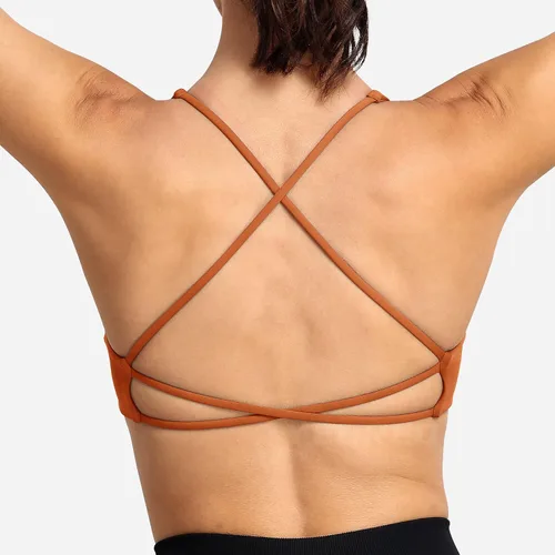 Vista 5 de YEOREO Pearl - Brasier deportivo para mujer, con tirantes cruzados, espalda cruzada, espalda descubierta, extraíble, acolchado, para yoga