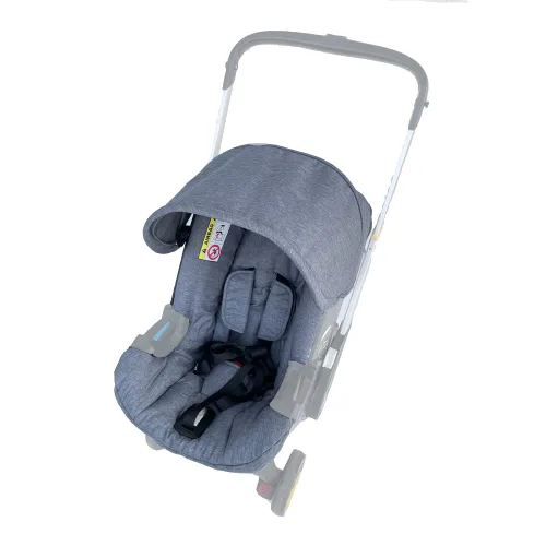 Vista 8 de Kits de cambio de cojín de asiento, ropa, sombrilla, toldo para cochecito compatible con asiento de automóvil y cochecito Doona (negro)