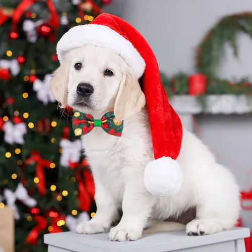 Vista 5 de Eccliy 120 piezas de pajarita de perro de Navidad a granel, decoración de Bonito estilo.