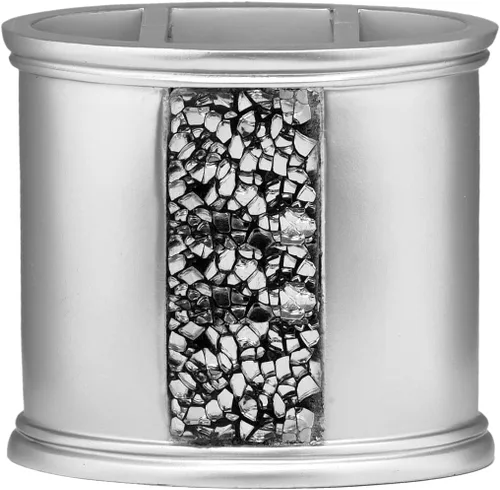 Vista 10 de Zahari Home Sinatra - Vaso de baño para cepillos de dientes y pasta de dientes, organizador de brochas de maquillaje, color negro