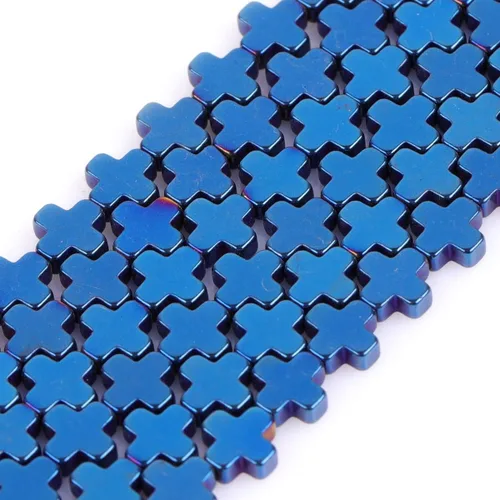 Vista 41 de Cuentas de hematita para hacer joyas, piedras preciosas semipreciosas de 0.394 x 0.551 in, color azul con revestimiento metálico, 15 pulgadas JOE