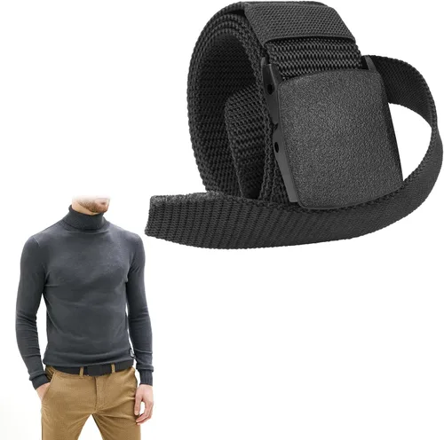 Vista 8 de AOMIG Cinturón de nailon para hombres, cinturones de golf ajustables de lona de 1.6 pulgadas, cinturón táctico de trabajo con hebilla automática 1