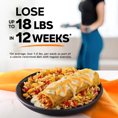 Vista 3 de Lean Cuisine Comida congelada de pollo con enchilada suiza, comida de microondas Comfort Cravings, cena de pollo y arroz congelado, cena congelada