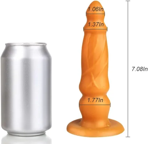 Vista 5 de FST Tapón anal de cabeza cónica, ajuste vaginal, estimulación del punto G, consolador, texturas de bulto, masaje de próstata con fuerte ventosa