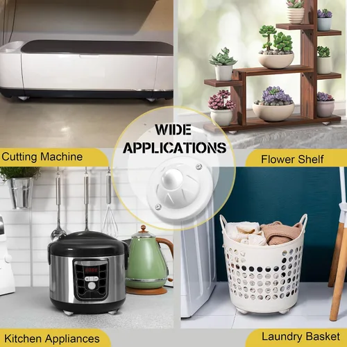 Vista 5 de PlusRoc - Paquete de 4 ruedas autoadhesivas para rodillos de electrodomésticos de cocina