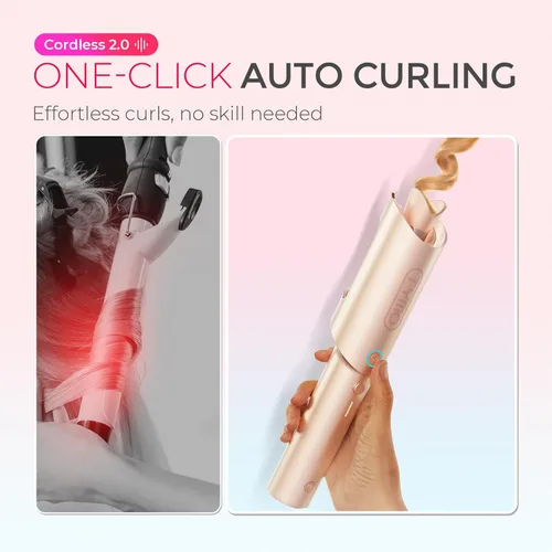 Vista 8 de Rizador Inalámbrico Automático TYMO - TYMO CurlGo de 1 Pulgada, Rizador Giratorio de Varilla para Ondas de Playa, Rizadores de Pelo Portátiles
