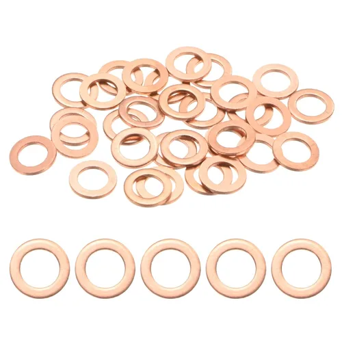 Vista 25 de M METERXITY Paquete de 30 arandelas de cobre, arandelas métricas de sellado de cobre M6x12x1mm para pernos, tornillos, tuercas