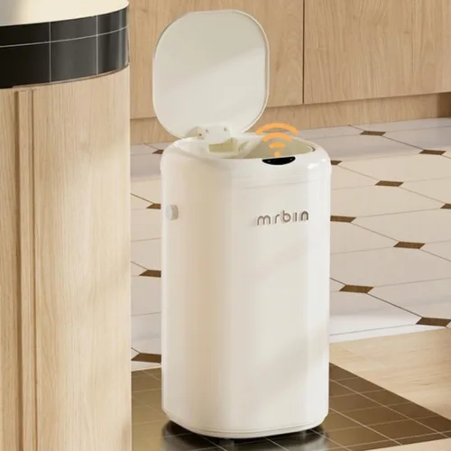 Vista 9 de MRBIN - Basurero de cocina con sensor de movimiento de metal, removible, de 30L / 7.9gal. Cubo de basura con tapa y bolsa absorbente automática