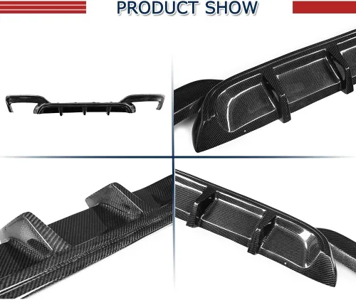 Vista 5 de Difusor trasero de fibra de carbono F06 compatible con BMW Serie 6 2013-2018 F06 F12 F13 640i 650i M Sport M6 Cubierta de parachoques trasero