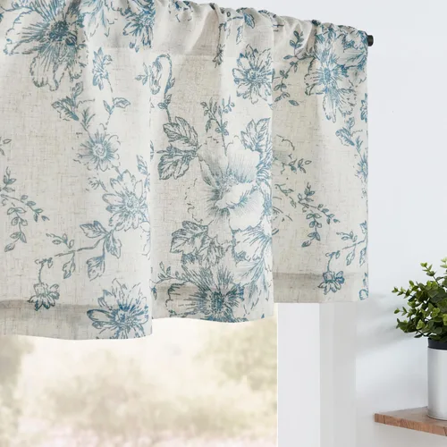 Vista 11 de jinchan - Cenefa de lino con borde de encaje, cenefa rústica de estilo granja para ventana de 16 pulgadas, tratamiento para ventana pequeña