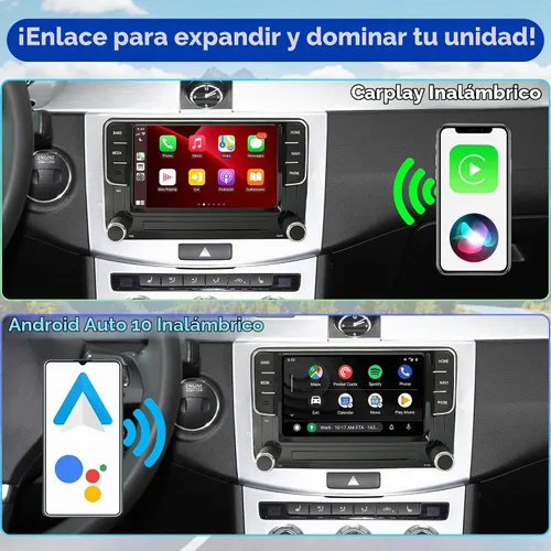 Vista 2 de 7" Estéreo de auto inalámbrico Carplay Android auto Android 13 8-Core 4+64G GPS NAVI BT WiFi USB RVC IPS RCD330 Estilo pantalla táctil para VW Jetta