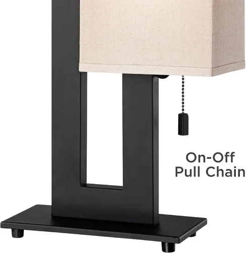Vista 8 de 360 Lighting Lámpara de Mesa de Acento Moderna de 20.5" de Alto Color Bronce Marrón Espresso Rico Base de Metal Rectangular Abierta Pantalla de Caja