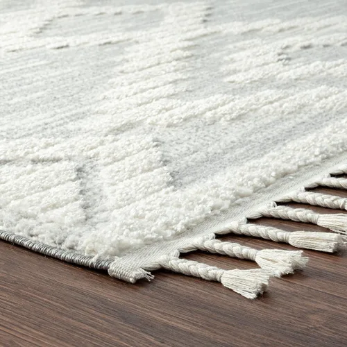 Vista 6 de LUXE WEAVERS Ibiza Collection 8067 - Alfombra geométrica suroeste, color gris, 6 x 9