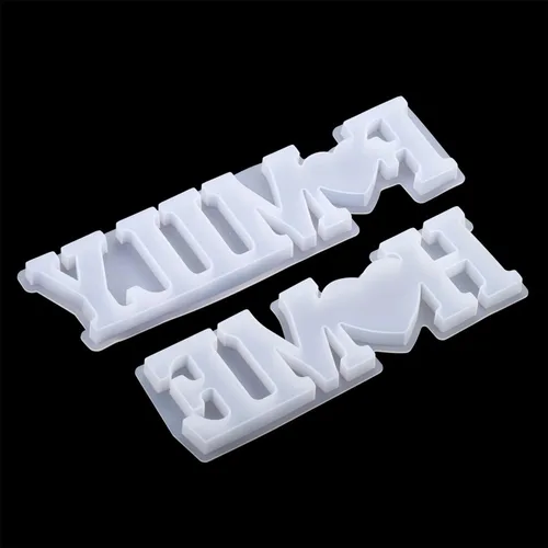 Vista 3 de Moldes de silicona con letras para el hogar, familia, eslogan de amor, resina epoxi, para decoración del hogar, manualidades hechas a mano (Familia)