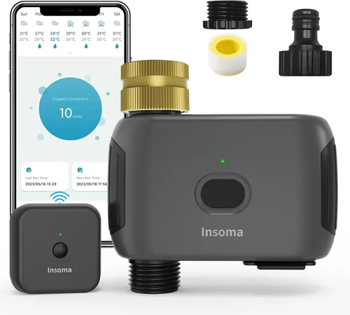 Vista 12 de Temporizador de agua WiFi de 2 zonas, entrada de latón, temporizador de aspersor para manguera de jardín, control remoto por aplicación