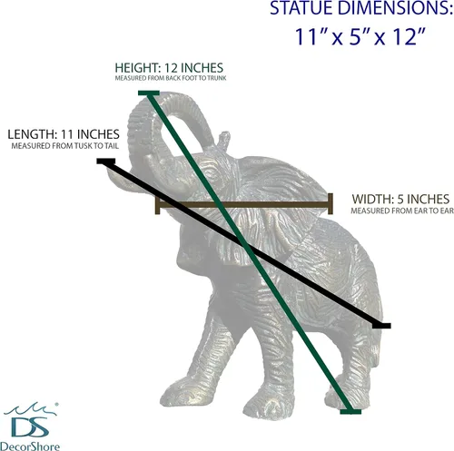 Vista 7 de Elefante africano metal Statuette, Handcrafted figura decorativa Animal Escultura, aluminio decorativo Estatua, – Decoración de mesa estudio