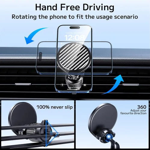 Vista 3 de Magsafe - Soporte de coche [imanes fuertes] Soporte magnético para teléfono para salpicadero de ventilación de automóvil [manos libres] Soporte