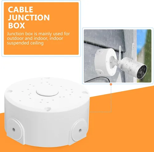 Vista 8 de OSALADI Soporte de cámara de seguridad hemisférica para montaje en techo, protector de cable resistente a la intemperie, caja de cubierta de alambre
