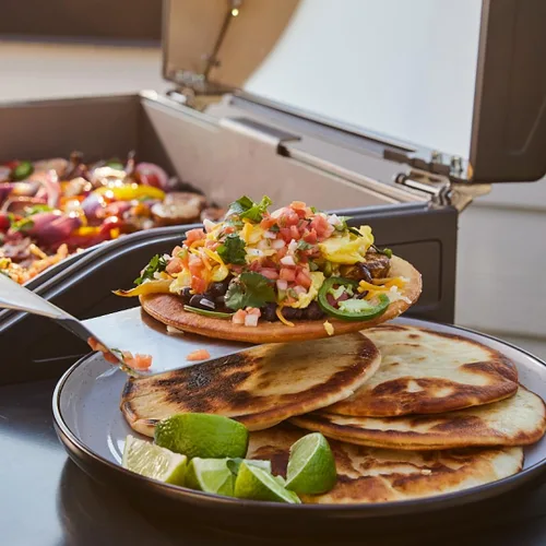 Vista 10 de Modelo Actual G Plancha, Parrilla Eléctrica Inteligente para Exteriores con Plancha Superior Plana para Barbacoa con Rango de 200°F a 600°F