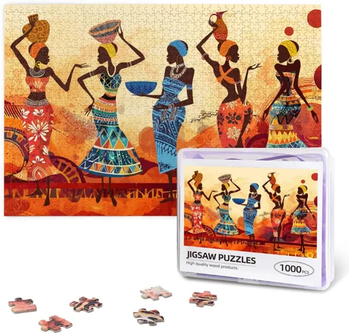 Vista 9 de Rompecabezas de 500 piezas para mujeres afronegras para adultos, Biblia América, mujer africana, fiesta, arte y baile, citas inspiradoras