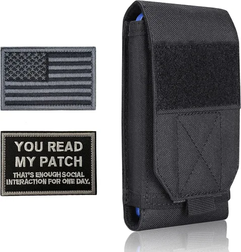 Vista 10 de Funda táctica negra Molle para teléfono celular, resistente al agua, para iPhone 11, 12, 13 Pro Max, para Samsung S22, S21, S20, FE, Note 20, A13